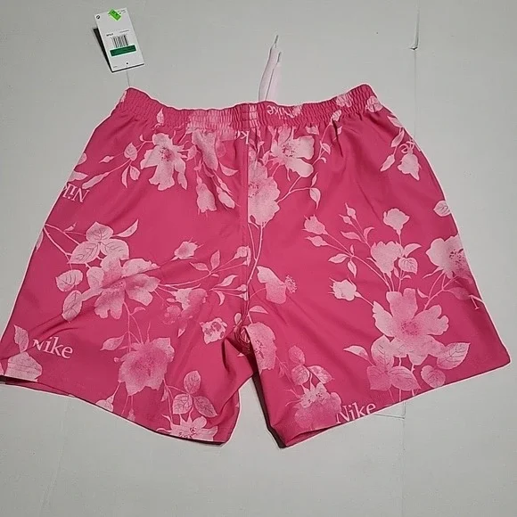 Nike Men's Fine Floral Volley Swim Short 7 Inch Pink swimwear XL - Picture 5 of 5